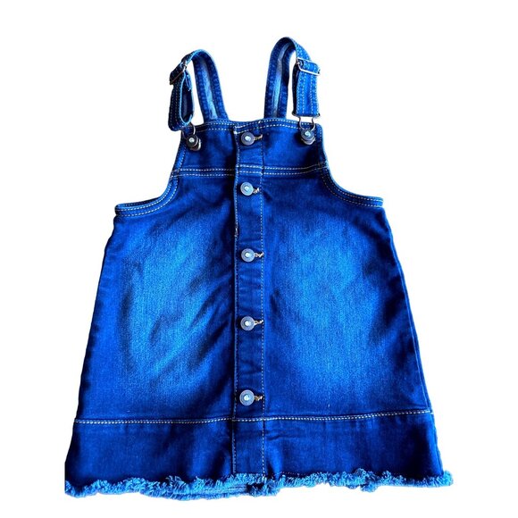 Jordache 4T Dark Wash Denim Dress Toddler Girl Streetwear Y2K Core Mini - Picture 2 of 13